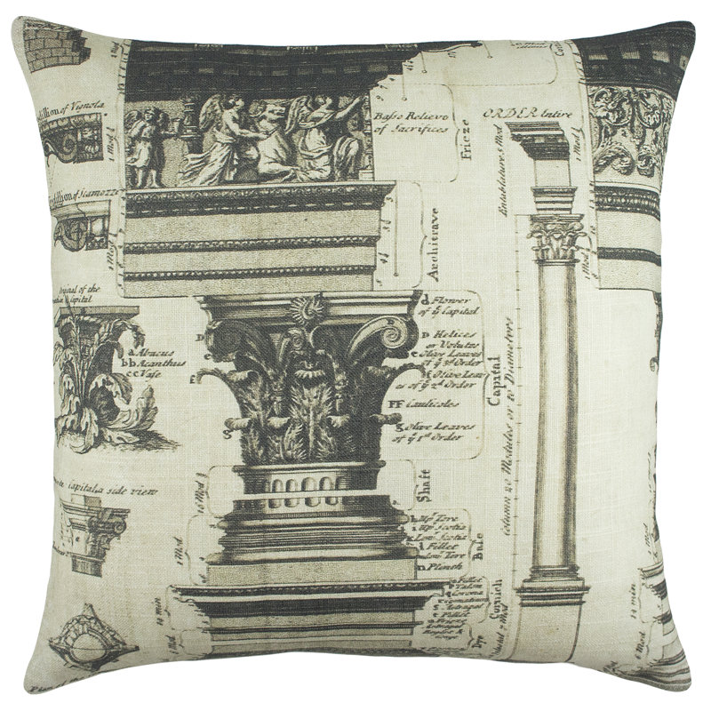 Architecture Cotton Reversible Throw Pillow