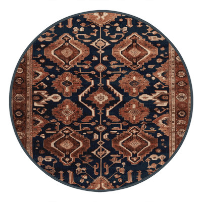 Machine Washable Persian Brown Area Rug
