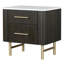 Table de chevet Clayten, plateau en marbre et finition espreeso