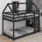Arja Twin Over Twin Bunk Bed, Rubber Wood House Bed Frame-949605994