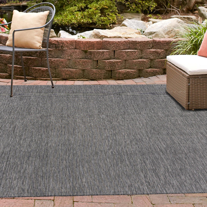 Avaughn Indoor/Outdoor Area Rug, Square 13', Black