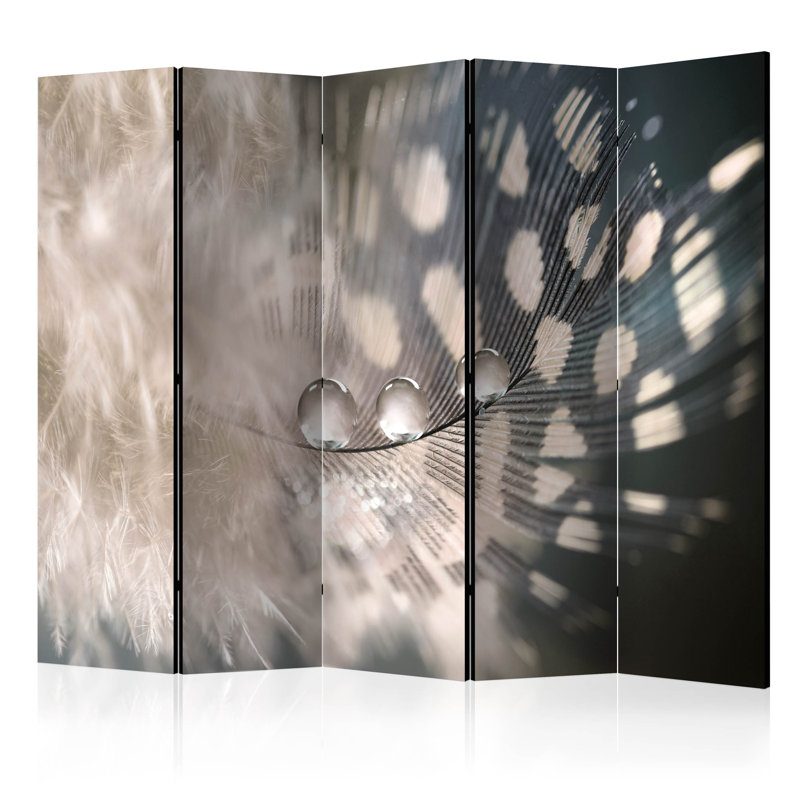 225cm W x 172cm H 5 - Panel Wood Folding Room Divider