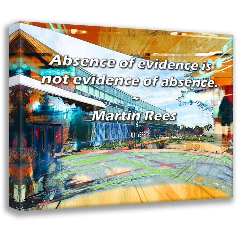 Artsy Quote "Absence of evidence is not evidence of absence." By Martin Rees Gallery Wrapped Canvas, 17" H x 24" W