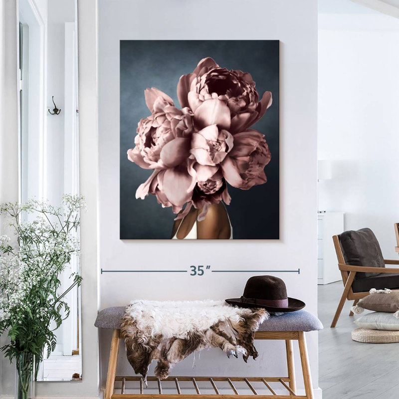 «Peony Dream», reproduction sur toile, H 28 po x l 35 po x P 1,25 po