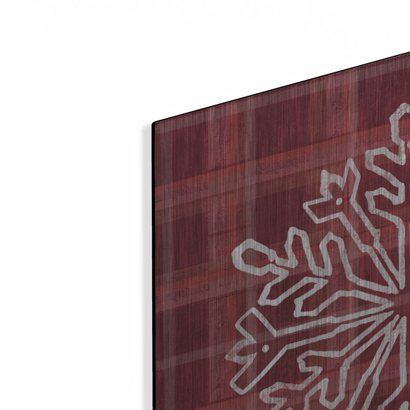 «Red Plaid Snowflakes» par House Fenway, H 24 po x l 24 po