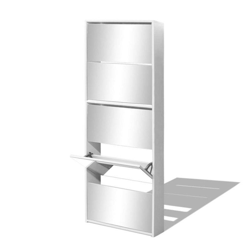 4 Pair Flip Down Shoe Storage, White