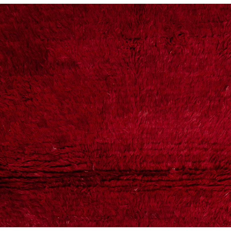 Tapis Mid-Century Tulu avec structure unie rouge et ivoire