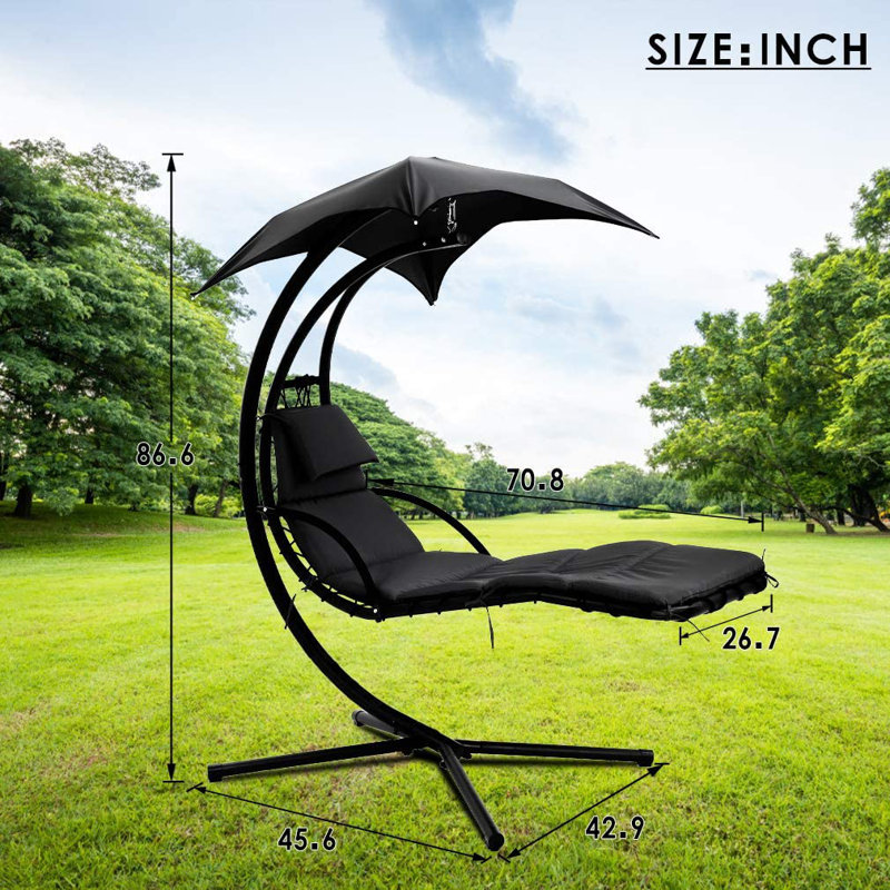 Chaise longue avec support Fairmount, Noir