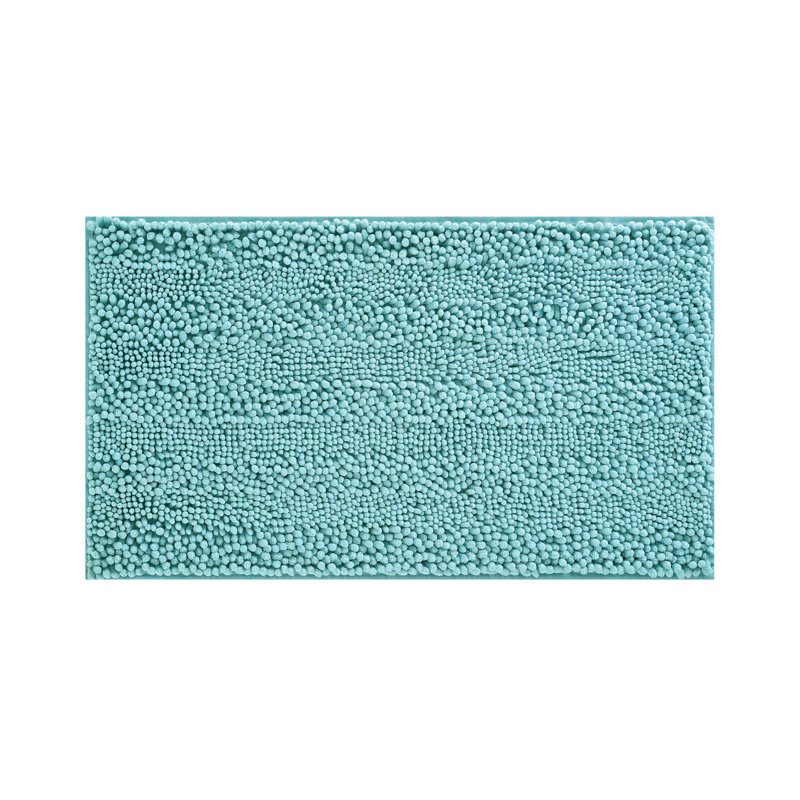 Aqua Chenille Non-Slip Polyester Bath Mat 17" x 24"