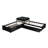 Twin Size L Shape Platform Bed Frame With Trundle, Rawers And Built-In Table-61833281