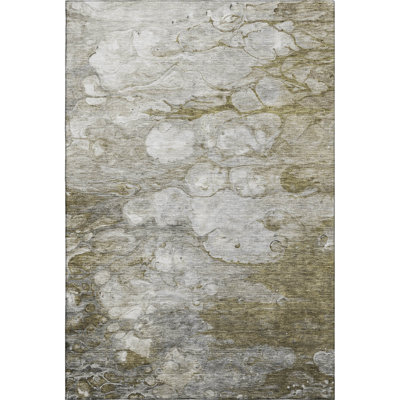 Premium Machine Washable Prisco Brown Rug