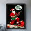 Art encadré noir «Merry Christmas», père Noël jouant de la guitare électrique, impressions encadrées de style rétro-709206395
