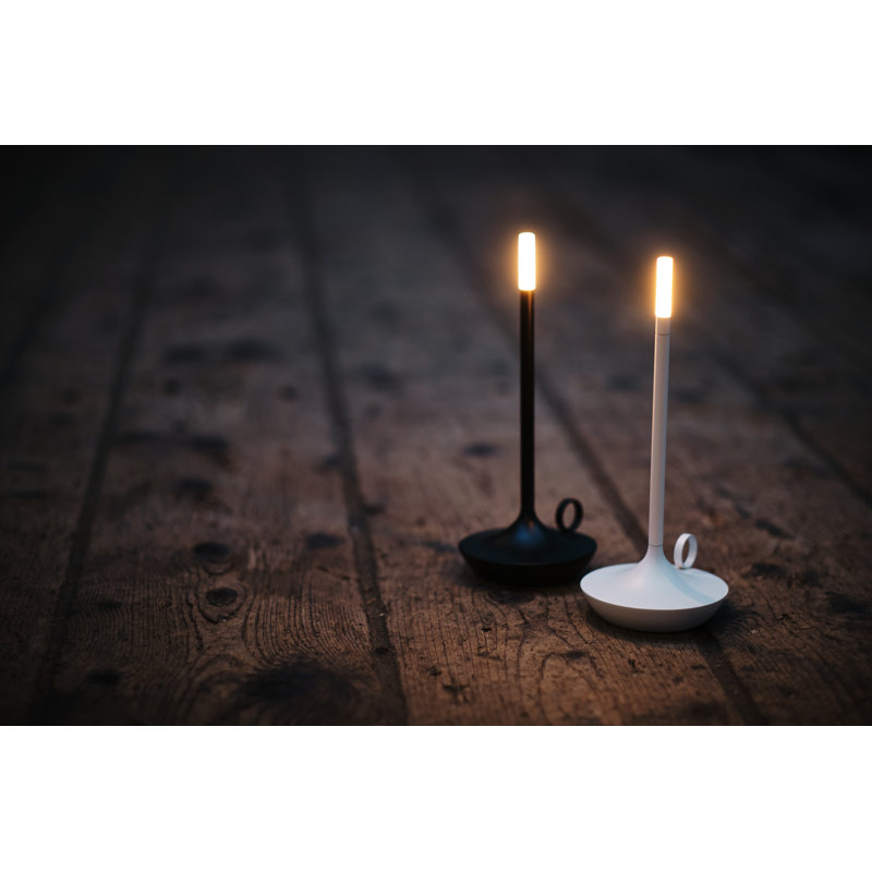 Candle-Inspired Portable Rechargeable Lamp - Wick, Black, 10.2" H x 4.7" W x 4.7" D