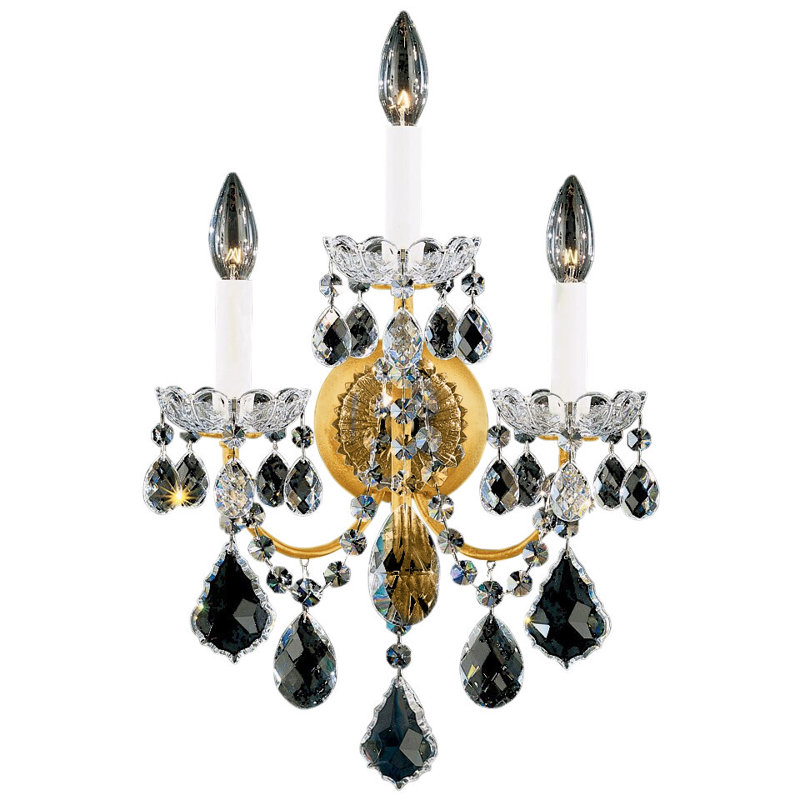 New Orleans Candle Wall Light, Clear Heritage, Heirloom Gold