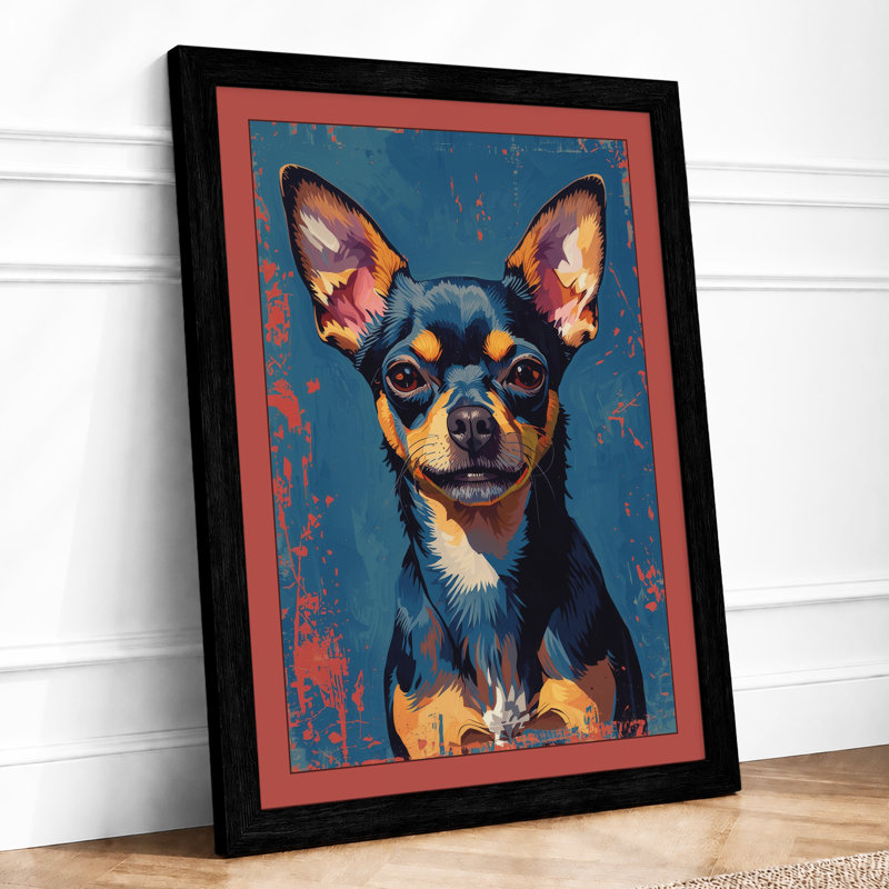 Chihuahua Portrait Boho - Framed Print, A1 - 84.1 x 59.4 cm, Black