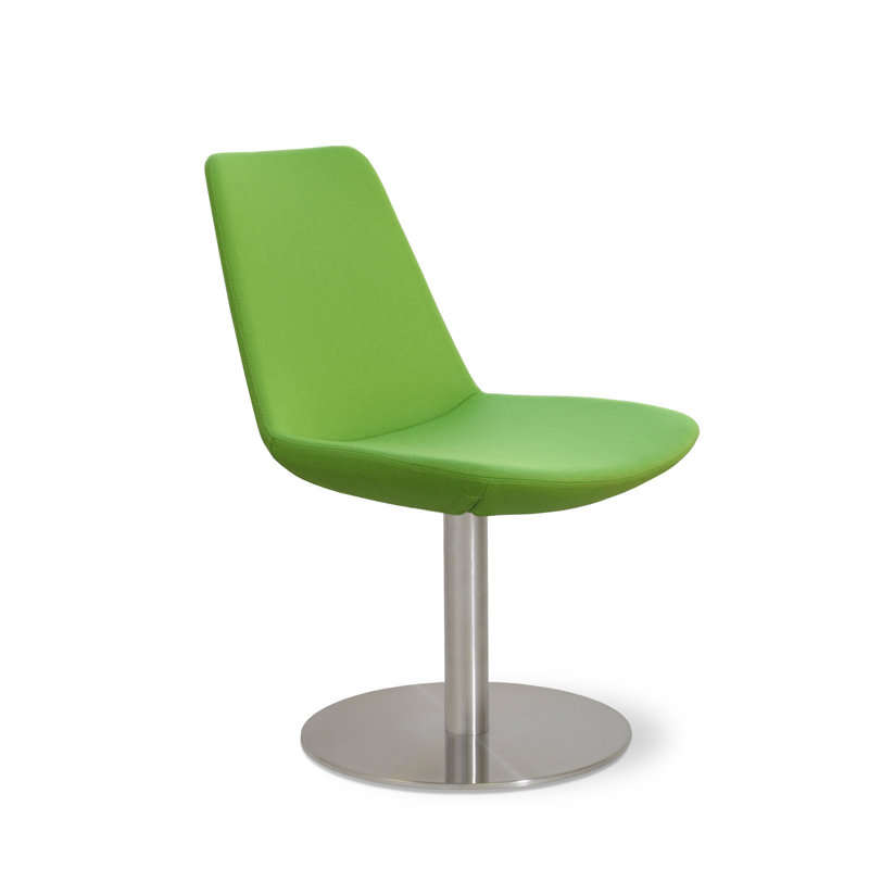 Eiffel 17'' H Faux Leather Upholstered Metal Side Chair, Chestnut Leatherette-PPM, Stainless Steel