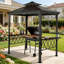 Spacious Outdoor Pergola Canopy With Double-Tiered Roof For BBQ And Poolside Use, Offering UV Protection And Ample Storage