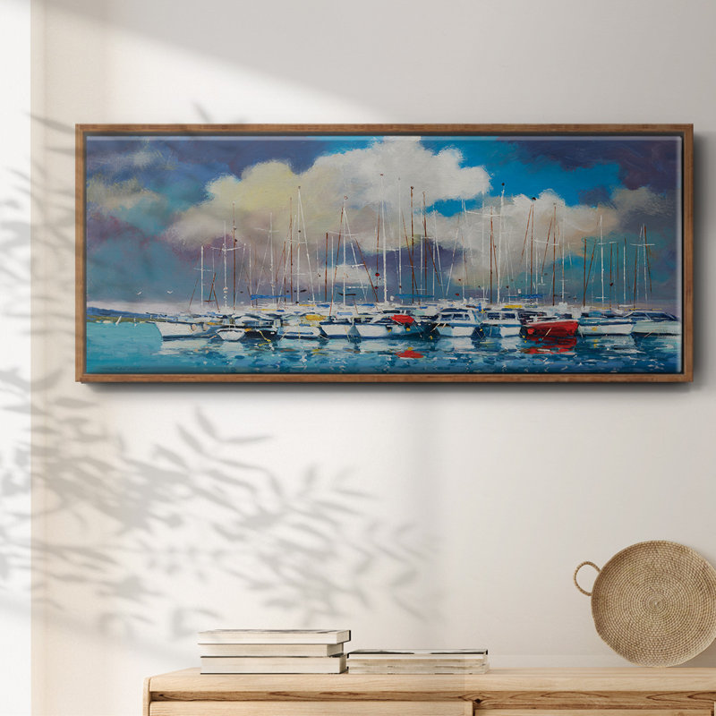 Abstract Port- Framed Canvas, 12" H x 30" W
