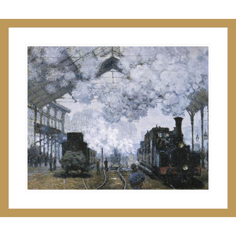 «Gare Saint-Lazare» par Claude Monet, impression giclée encadrée, H 23,5 po x l 27,97 po