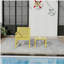 Holiday - Ensemble de meubles d'intérieur / extérieur 2 pièces 1 chaises et 1 table basse Matériau PP imperméable - Ensemble de conversation pour patio facile à assembler (jaune)