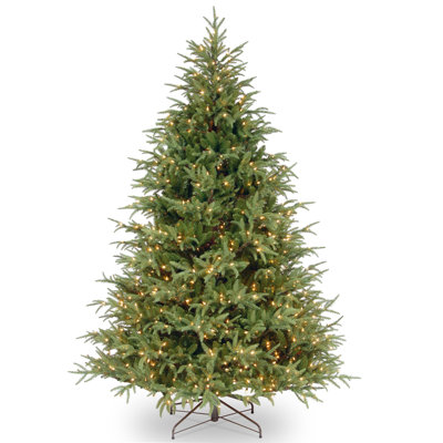 Flocked Pre-Lit Fir Christmas Tree