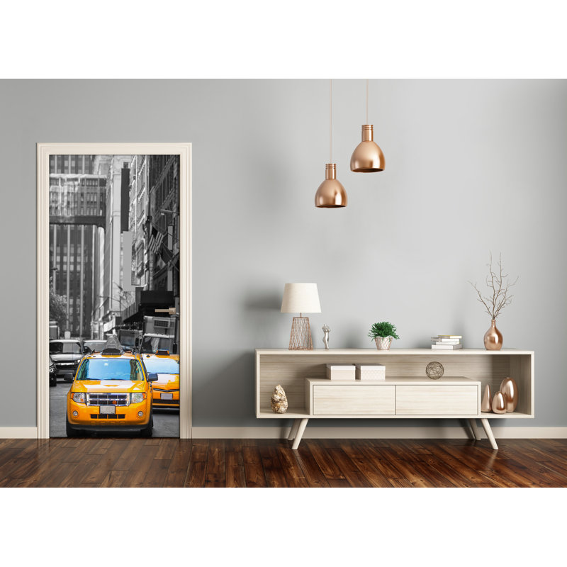 Taxi In New York Door Decal