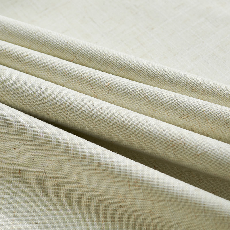 Leming 100% Waterproof and Blackout Solid Color Polyester Linen Textured Grommets Curtains Panel(Set of 2), Natural