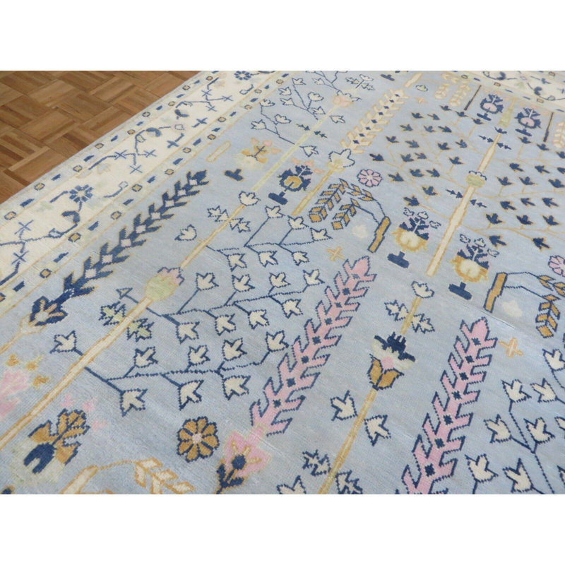 8 x 10 Hand Knotted Light Blue Modern Oushak Oriental Rug G14445