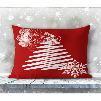 Christmas White Tree Indoor/Outdoor Throw Pillow Christmas Tree Outdoor Rectangular Pillow Cover & Insert