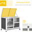 Cage à roulettes grise avec roulettes - Dimensions du bureau et de la table d'appoint. Petit bois imperméable pour 1 ou 2 lapins nains. 36 po x l 21 po x H 28,75 po. Conception compacte, pratique et étanche