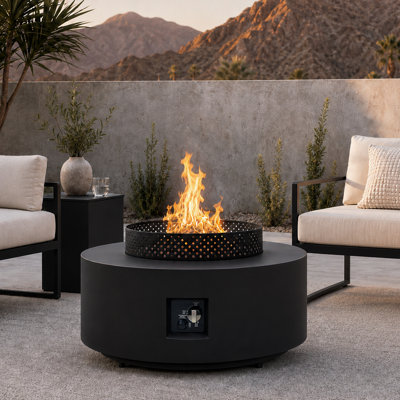 42 Inch Propane Fire Pit Table, 65,000BTU Propane Outdoor Fire Pit Table with Tank Cover and Baking Sheet for Garden