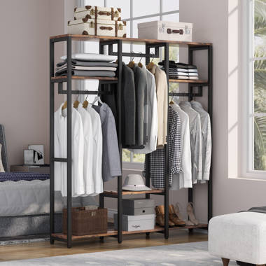 Fontevraud Freestanding Closet Organizer Small Clothes Rack with Drawers  and Shelves