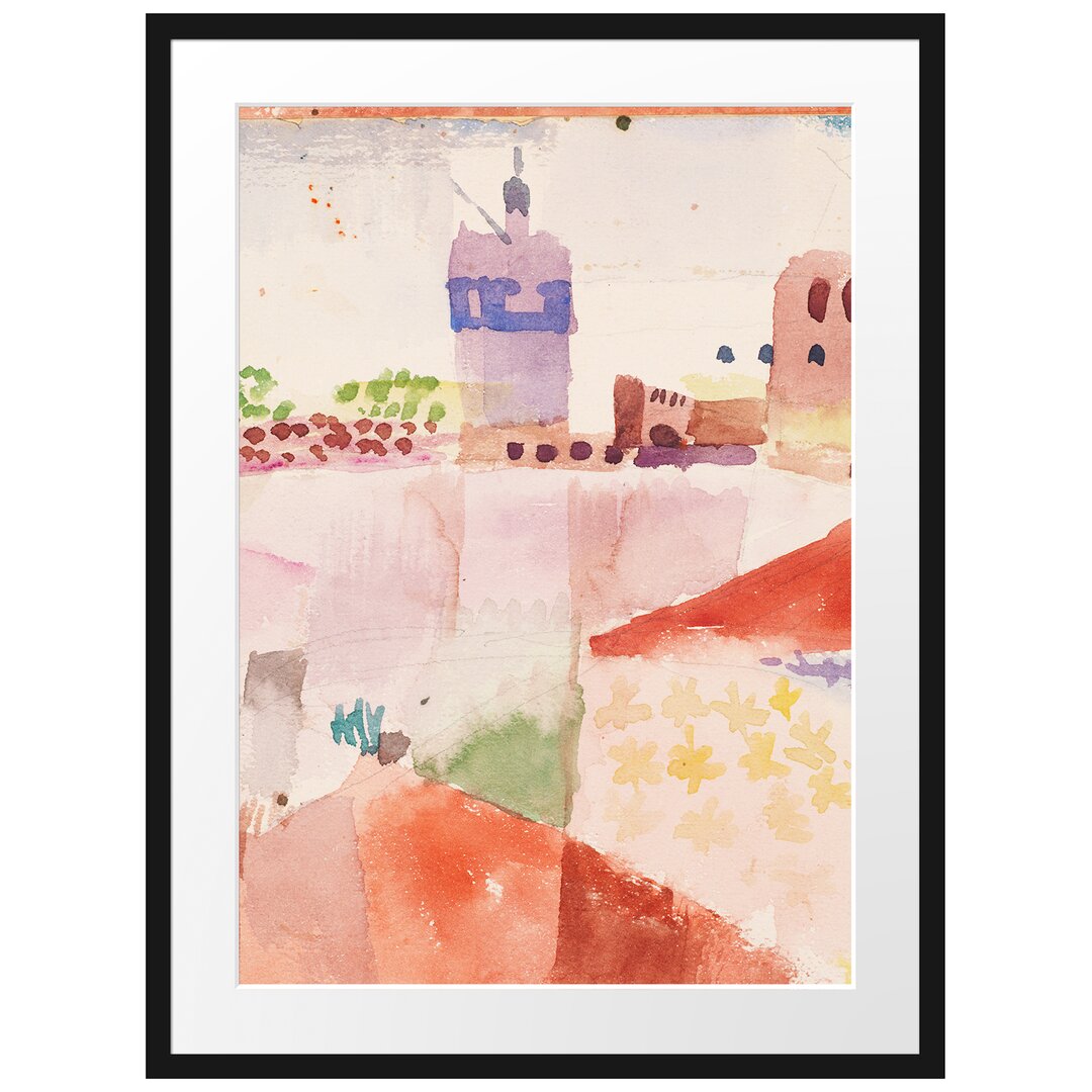 Gerahmter Kunstdruck Hammamet Tunisia and Her Mosque von Paul Klee