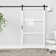 3-Lite Frosted Glass and Solid Manufactured Wood Sliding Barn Door with Installation Hardware Kit