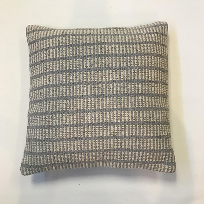 Coussin tricoté, H 20 po x l 20 po, Gris