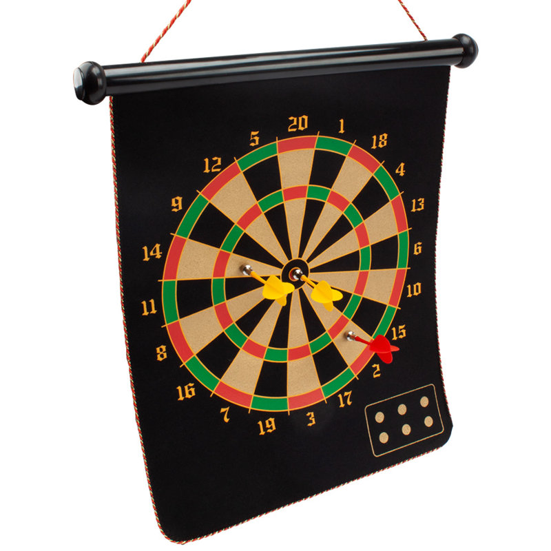 Jeu de fléchettes magnétique à double face GSE pour enfants. Jeu de fléchettes magnétique avec 6 fléchettes sécuritaires