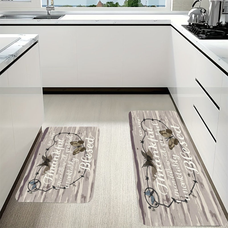 Ensemble de 2 tapis de cuisine Warm Grateful Heart