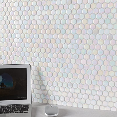 Carreau de mosaïque de mur et de sol en porcelaine irisée 1 x 1 Perfection