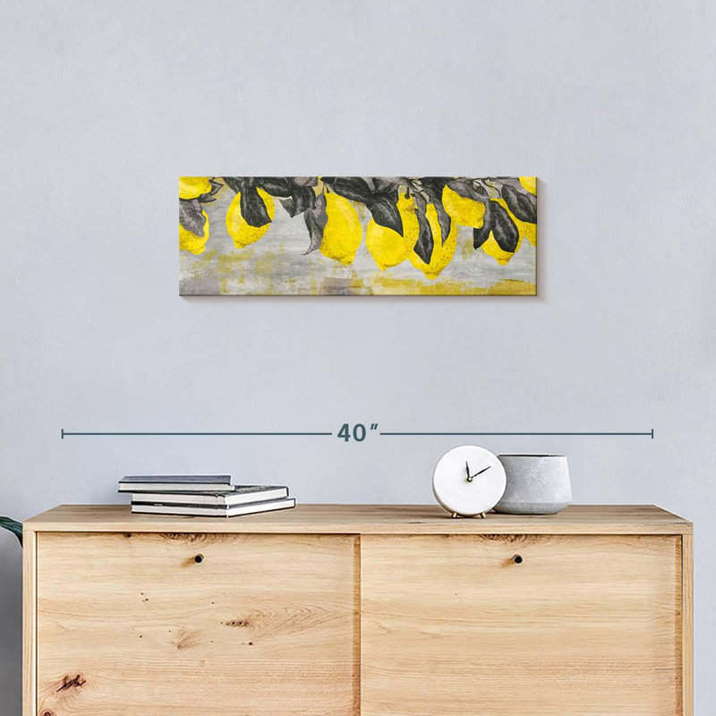 Citrons mûres sur toile, H 8 po x l 24 po x P 1 po