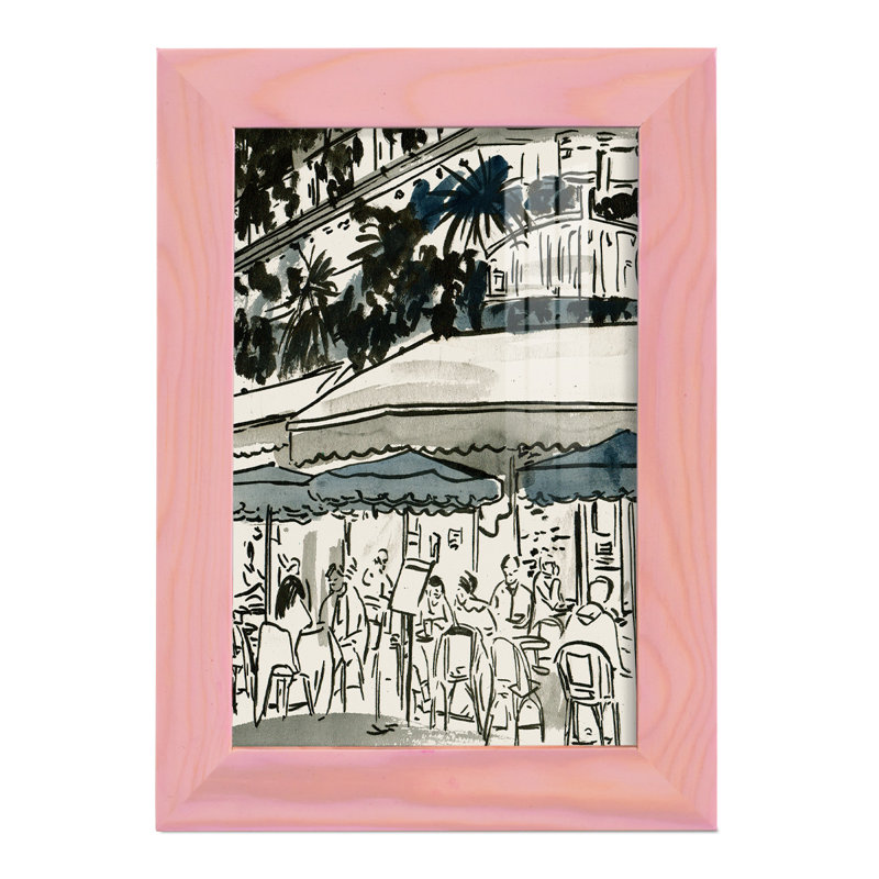 " Aucoin De Larue II ", Pink Framed Paper, 7" W x 9" H x 1'' D