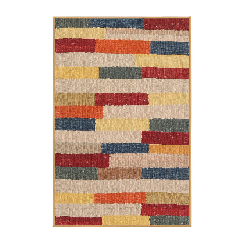 Tapis brun/vert/gris zone contemporaine, Rectangle 8 pi x 10 pi