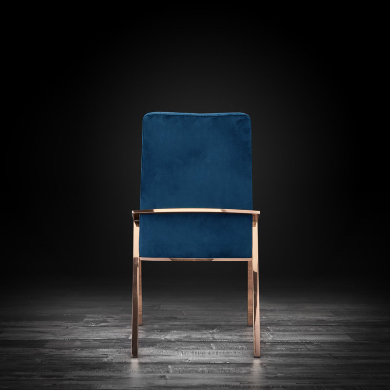 Chaise d'appoint Ingleside, Bleu très foncé, Or rose