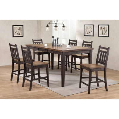 Mahowny 7 - Piece Counter Height Butterfly Leaf Solid Oak Dining Set by Red Barrel Studio