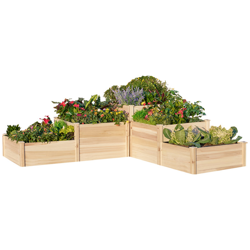 Yadid  Raised Garden Bed Outdoor Gardening, 3-Tier Wood Planter Box