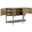 Armoire décorative pour la maison, 4 portes, tablettes intérieures réglables, placage en bois massif, portes l 47,5 po x P 17 po avec surface en placage