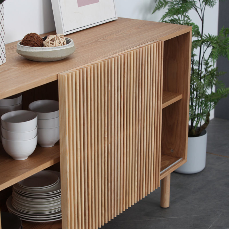 TV Stand, Modern Sideboard With 4 Cabinet, Storage Cabinet,  Anti-Topple Design, And Large Countertop (TV Stand)