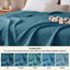 Couverture en mousseline 100% coton, simple TG, 4 couches pour lit de repos, canapé et confort de tous les jours, bleu sarcelle, 200 g / m²-105503286-114314581