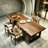 Tan Rectangular Solid Wood Dining Table-1322155852