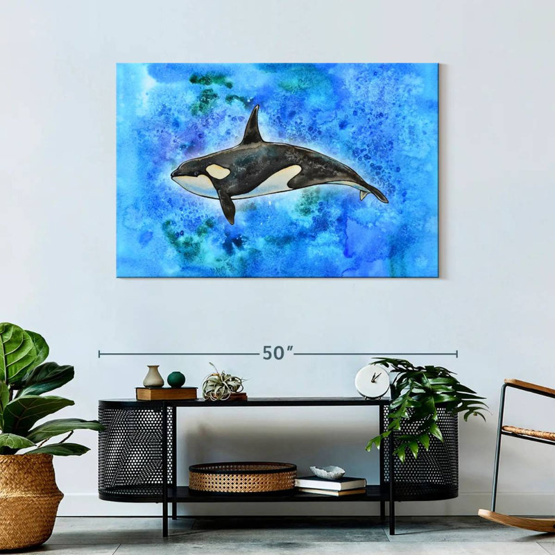 Brampt Orca On Blue, 30'' H x 45'' W
