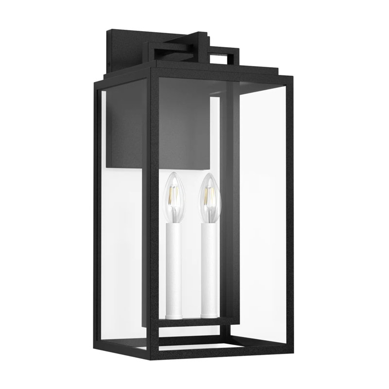 E12 Base Outdoor Wall Light with Clear Tempered Glass